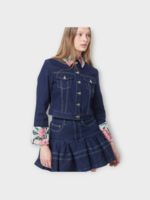 Marques' Almeida Marques' Almeida Jacket, Blue, Cotton Denim Jacket In Blue w/ Brocade Cuff
