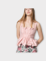 Marques' Almeida Marques' Almeida Top, Pink, Wrinkled Gathered Top In Pink w/ Straps