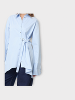 Marques' Almeida Marques' Almeida Shirt, Blue, Cotton Oversized Cinch Belt Shirt In Blue
