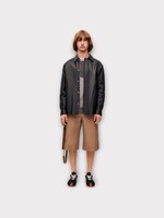 Loewe Loewe Shirt, Black, Puzzle Lamb Leather Collared Button Up Shirt In Black