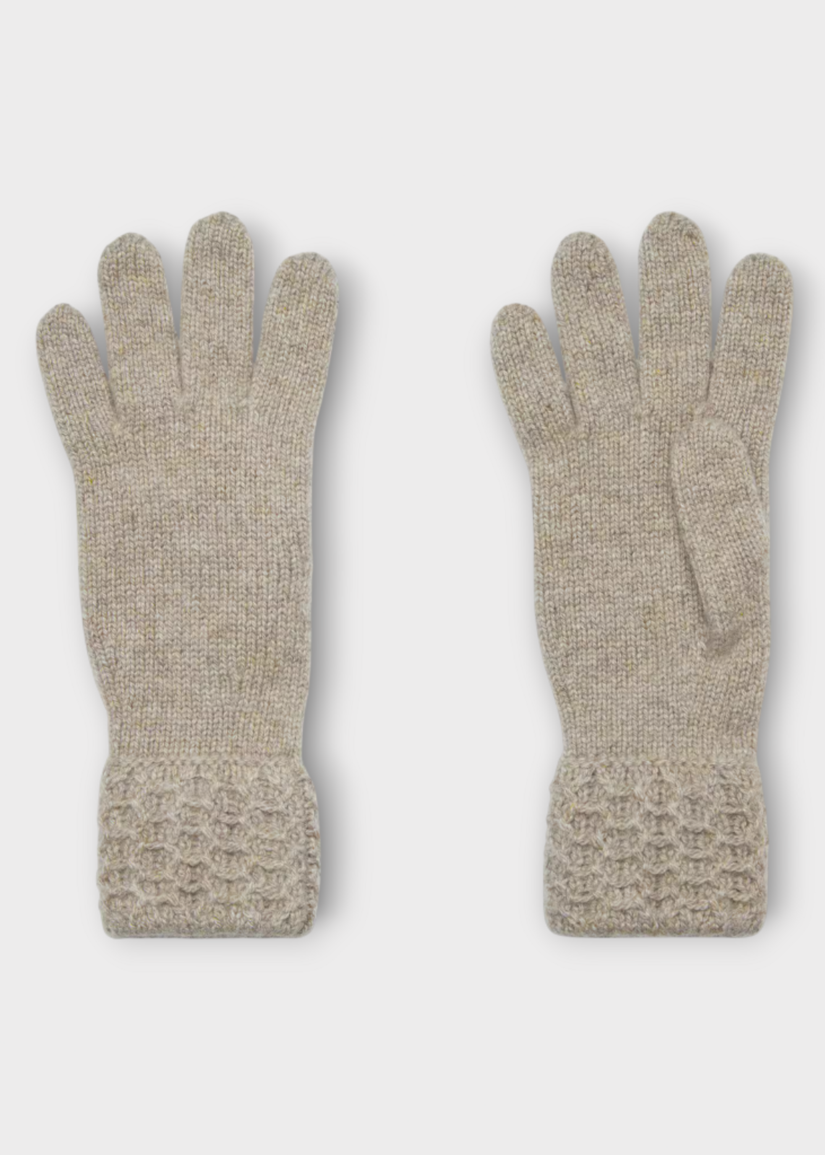 Loro Piana Loro Piana Gloves, Beige, Jungfrau Baby Cashmere Gloves In Beige w/ Diamond Stitch Border