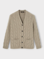 Loro Piana Loro Piana Knitwear, Beige, Napier Baby Cashmere V-Neck Cardigan Sweater In Rose Escape