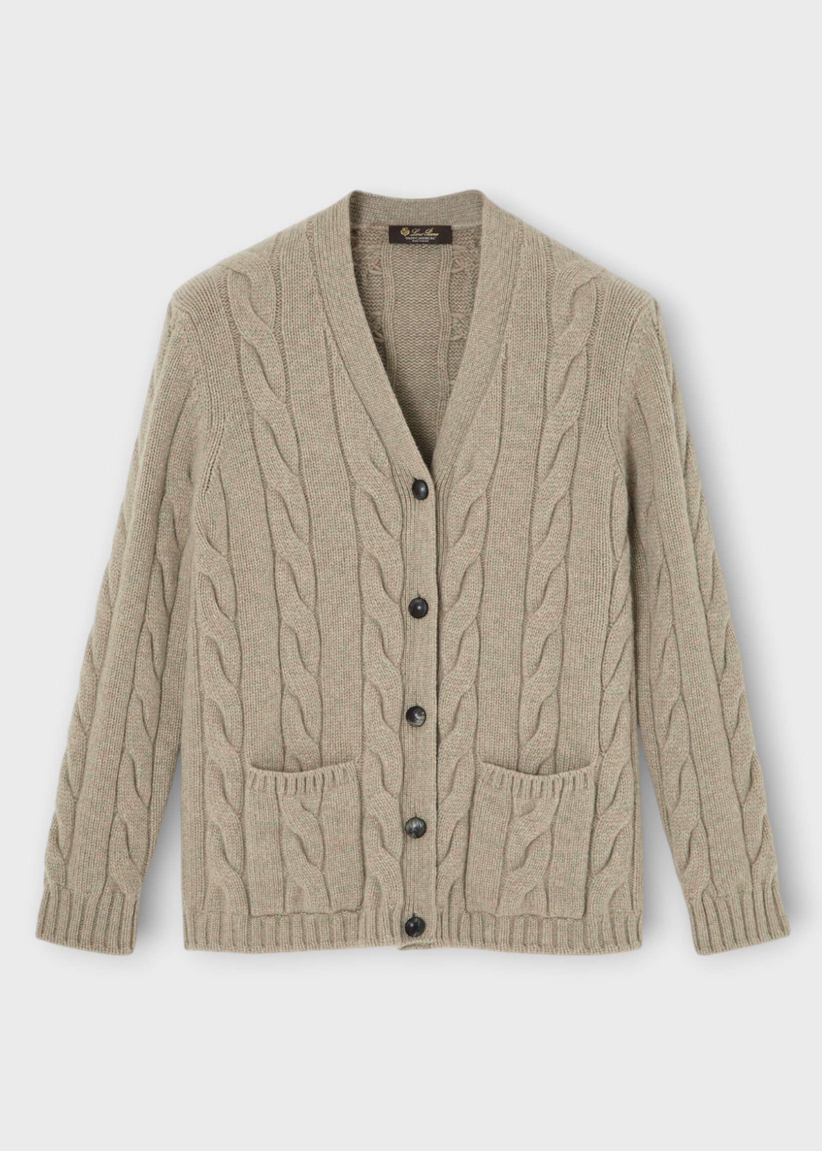 Loro Piana Loro Piana Knitwear, Beige, Napier Baby Cashmere V-Neck Cardigan Sweater In Rose Escape