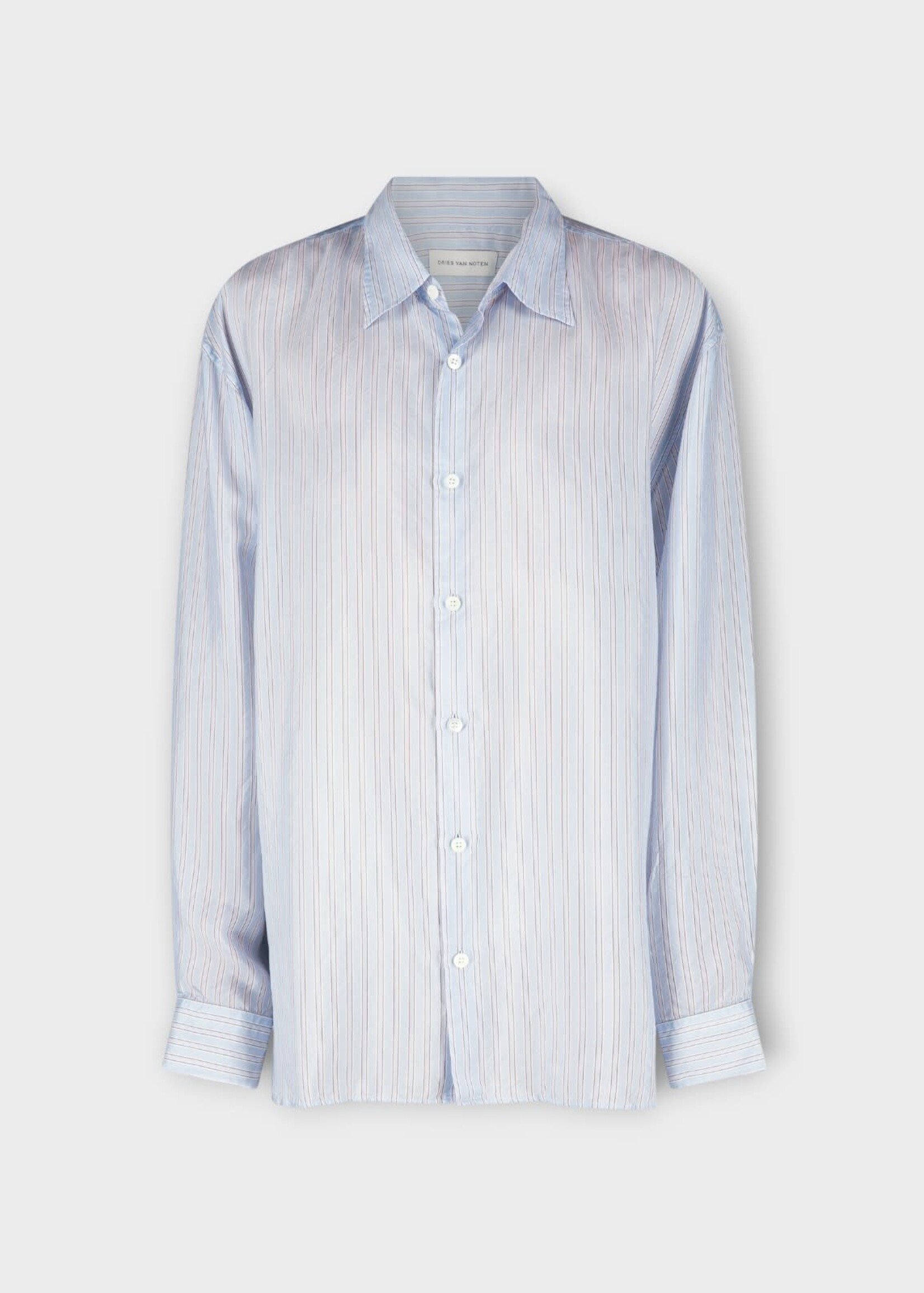 Dries Van Noten Dries Van Noten Shirt, Multi, Oversized Stripe Shirt In Light Blue