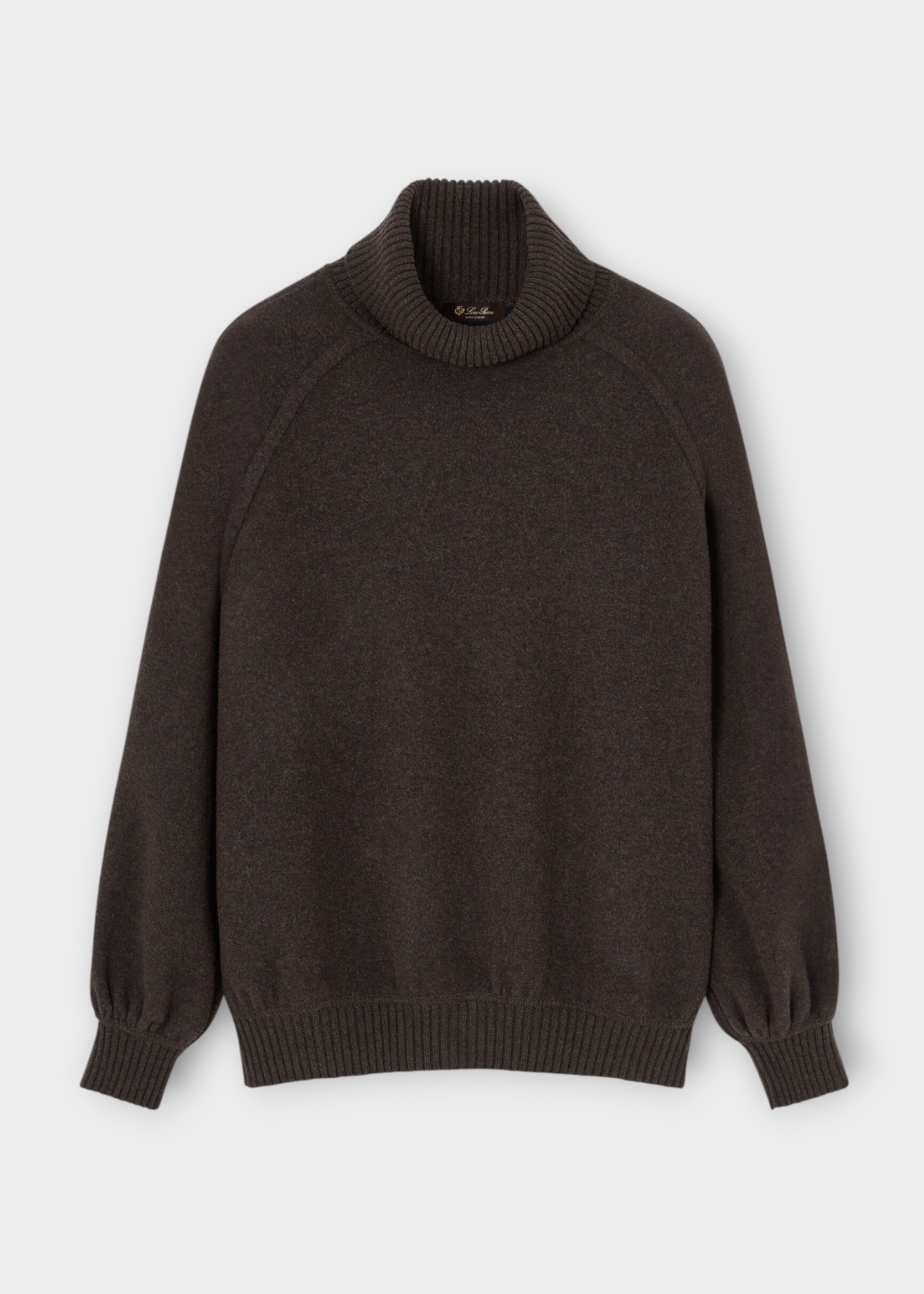 Loro Piana Loro Piana Sweatshirt, Brown, North Woods Cashmere High Neck Sweater In Brown Mocha Melange