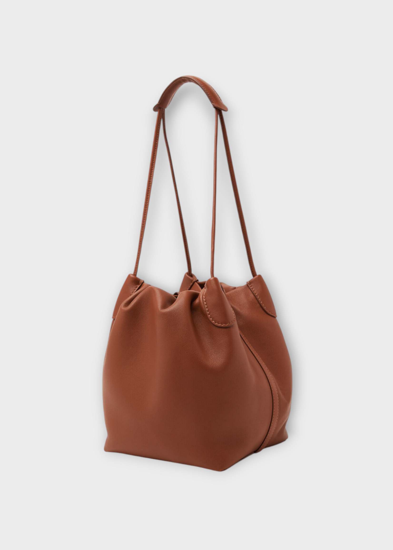 Loro Piana Loro Piana Bag, Brown, Bale Softy Nappa Leather Small Shoulder Bag In Burnt Tan & Sun Gold
