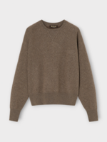 Loro Piana Loro Piana Knitwear, Brown, Acacia Cashmere & Cotton Crew Neck Sweatshirt In Coffee Quartz Melange