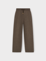 Loro Piana Loro Piana Trousers, Brown, Acacia Cashmere & Cotton Drawstring Waist In Coffee Quartz Melange