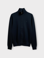 Massimo Alba Massimo Alba Knitwear, Blue, Noel Wool & Cotton Bomber Sweater in Dark Blue