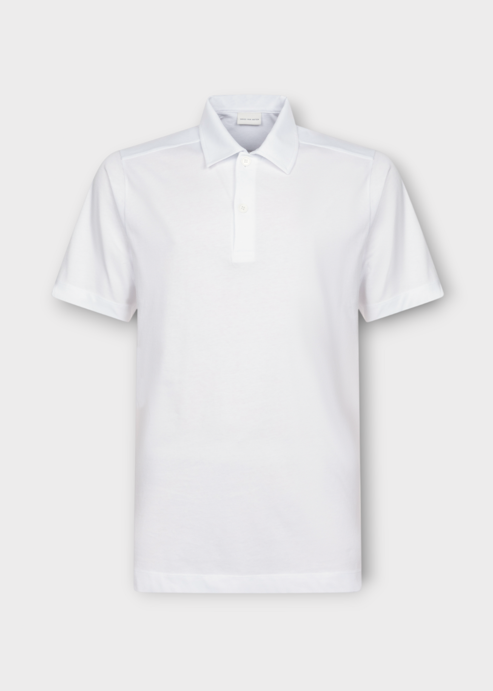 Dries Van Noten Dries Van Noten Polo, White, Cotton Helder Short Sleeve Polo T-Shirt