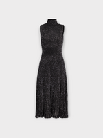 Alaia Alaia Dress, Black, High Neck Sleeveless Flare Sequin Long Dress Dress