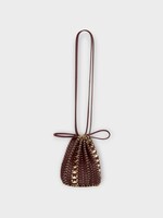 Rabanne Rabanne Bag, Multi, Leather Reversible Flip Bucket Bag in Cordovan & Gold