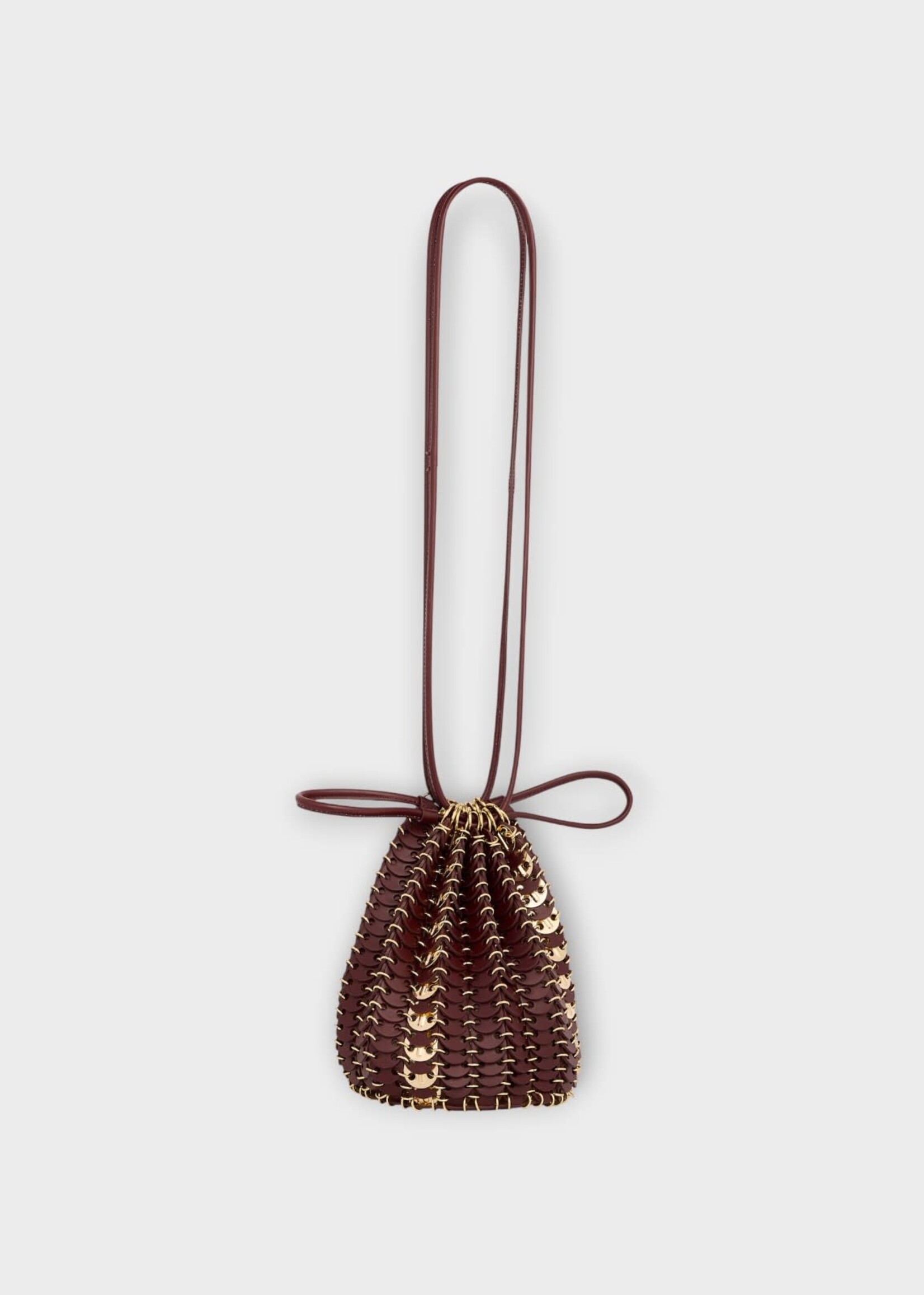 Rabanne Rabanne Bag, Multi, Leather Reversible Flip Bucket Bag in Cordovan & Gold