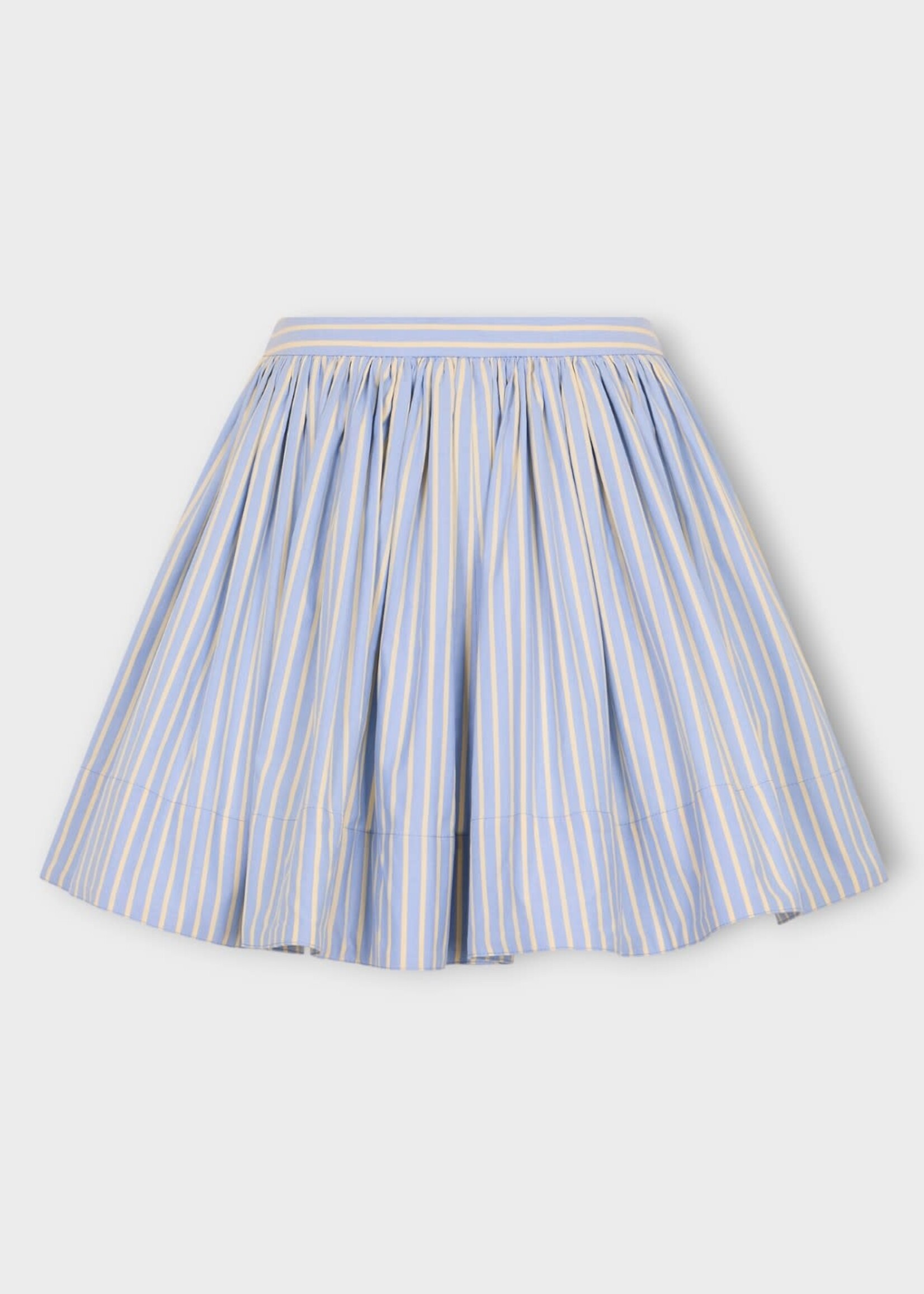 Rabanne Rabanne Skirt, Print, Cotton Rayee Mini Skirt In Yellow w/ Blue Stripes