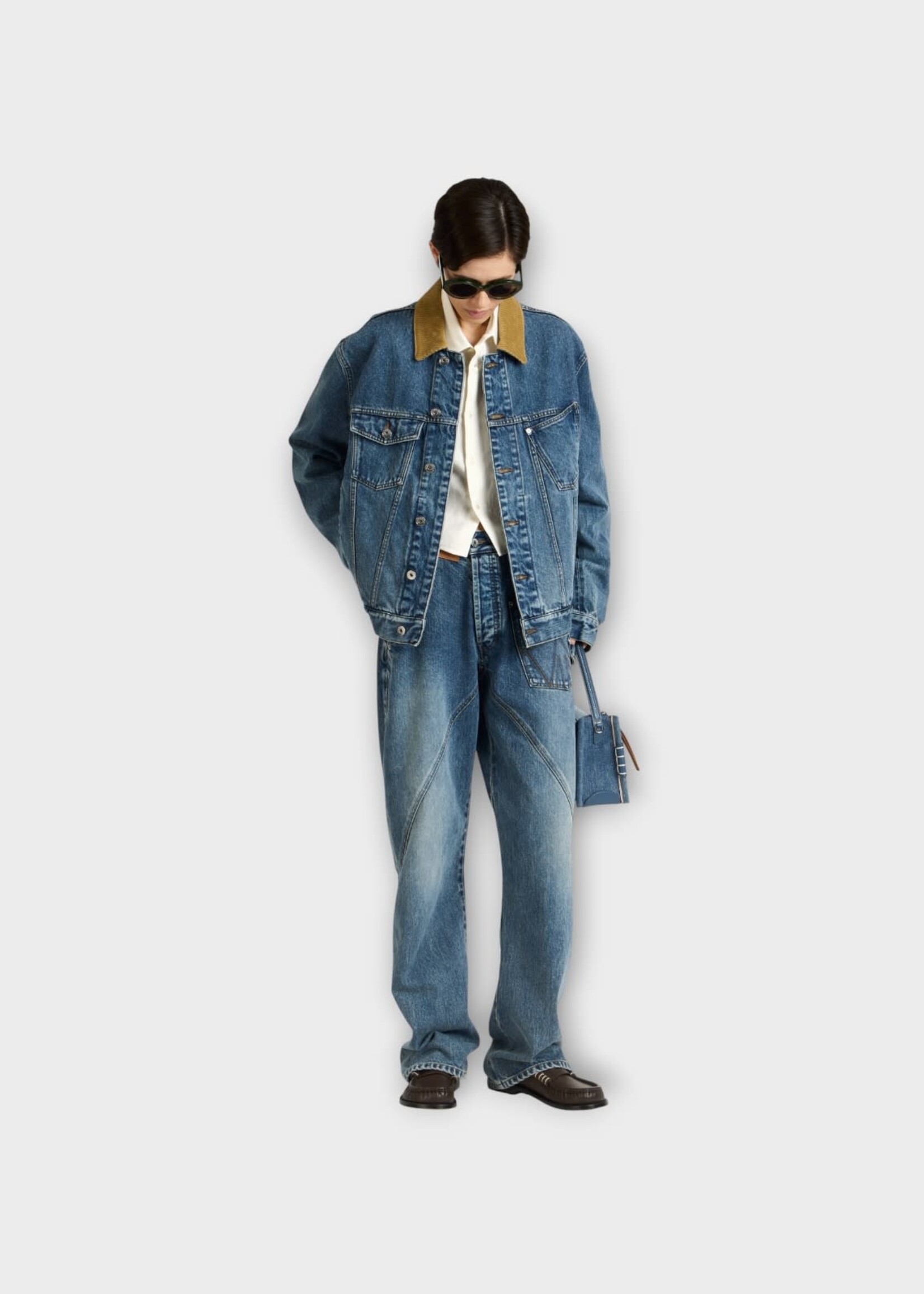 J.W. Anderson J.W. Anderson Jacket, Blue, Denim Jacket In Mid Blue w/ Corduroy Collar