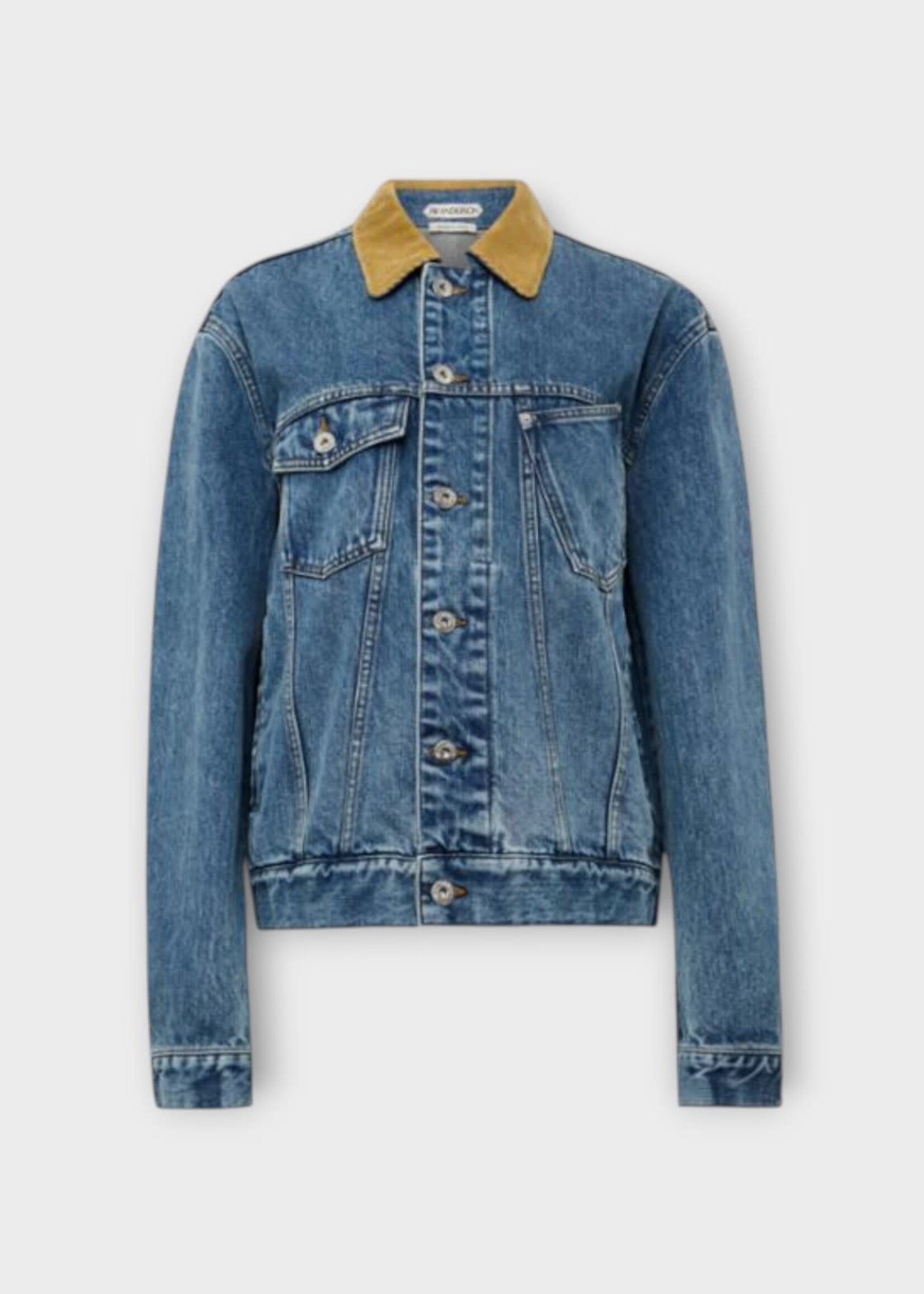 J.W. Anderson J.W. Anderson Jacket, Blue, Denim Jacket In Mid Blue w/ Corduroy Collar