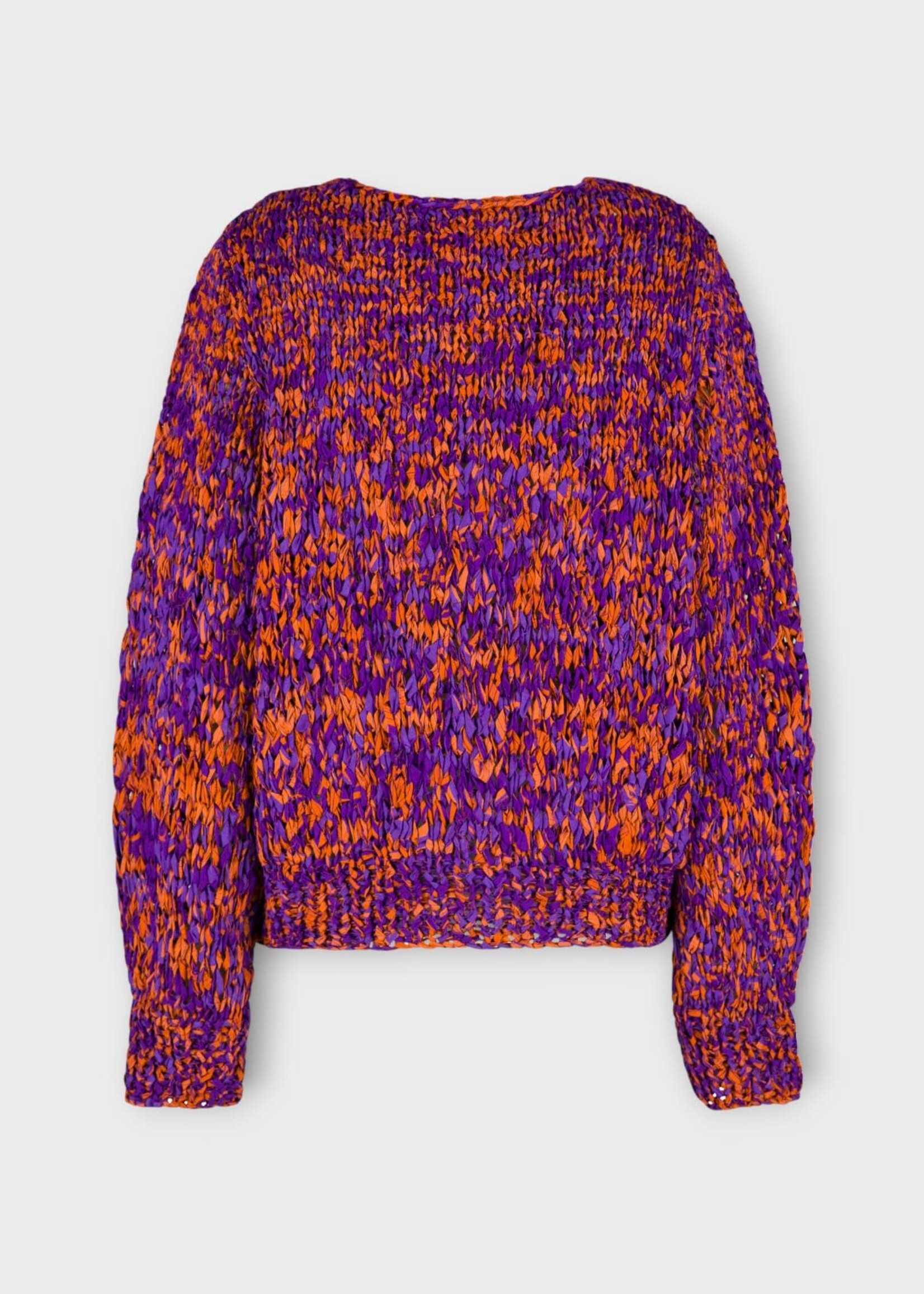 Dries Van Noten Dries Van Noten Knitwear, Multi, Talulah Cotton Crew Neck Sweater In Orange & Purple