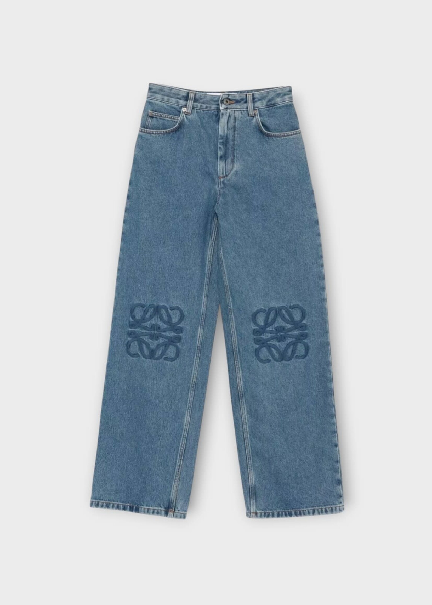 Loewe Loewe Jeans, Blue, Cotton Anagram Baggy Jeans In Blue
