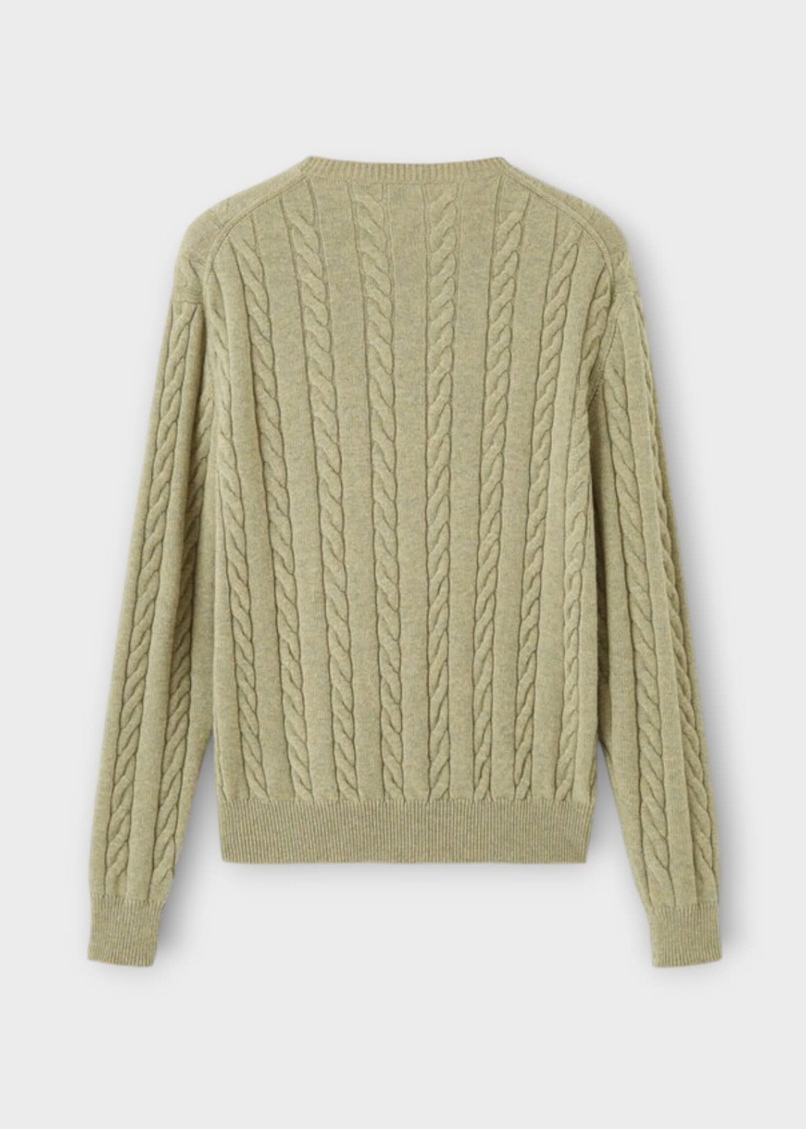 Loro Piana Loro Piana Knitwear, Green, Cedar Cashmere Ribbed Crewneck Sweater In Seafom Green Melange