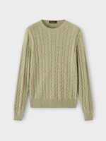 Loro Piana Loro Piana Knitwear, Green, Cedar Cashmere Ribbed Crewneck Sweater In Seafom Green Melange