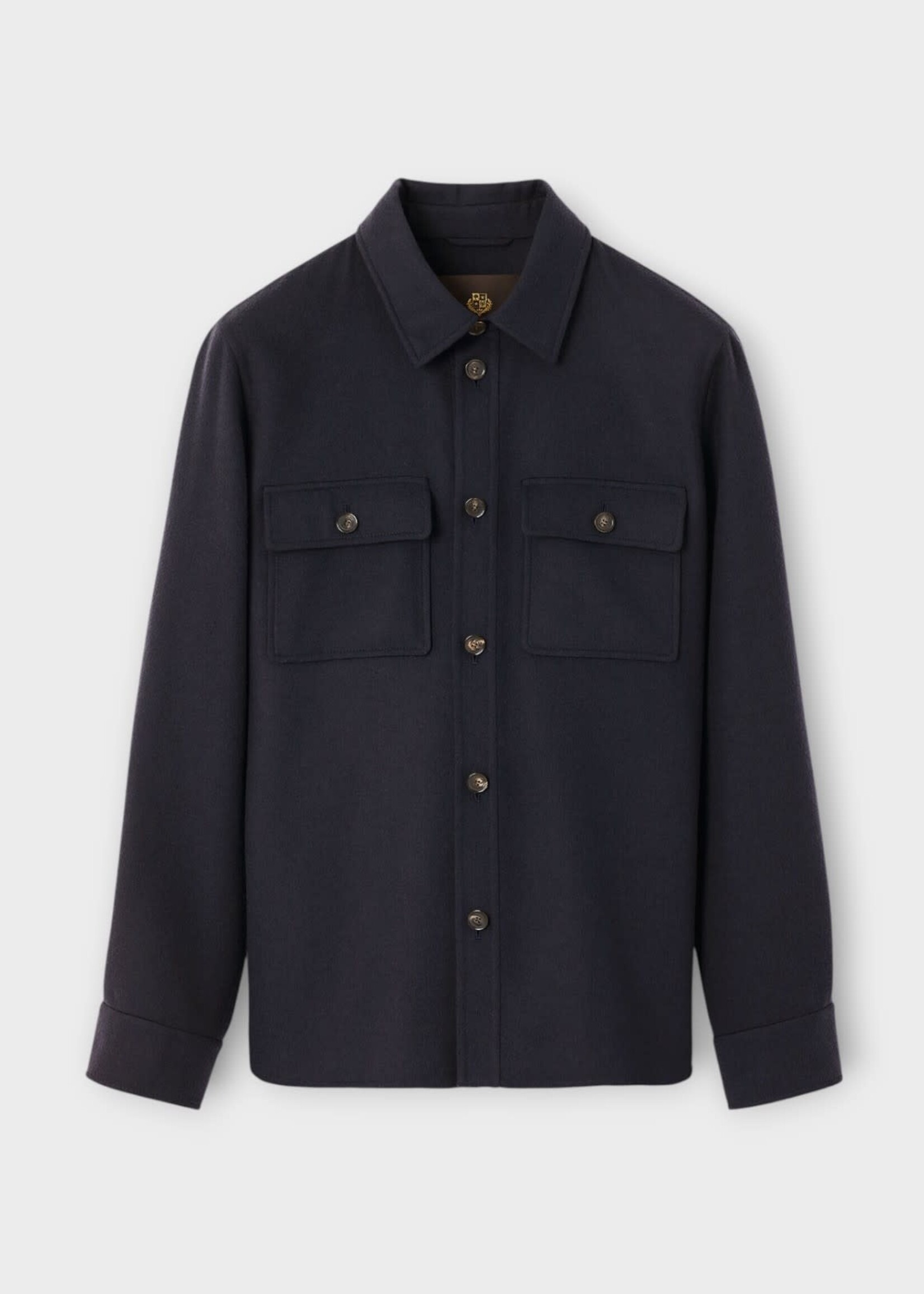 Loro Piana Loro Piana Jacket, Navy, Jim Cashmere Collared Overshirt In Blue Navy w/ Chest Pockets
