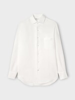 Loro Piana Loro Piana Shirt, White, Andre' Linen Shirt In Optical White w/ Chest Pocket