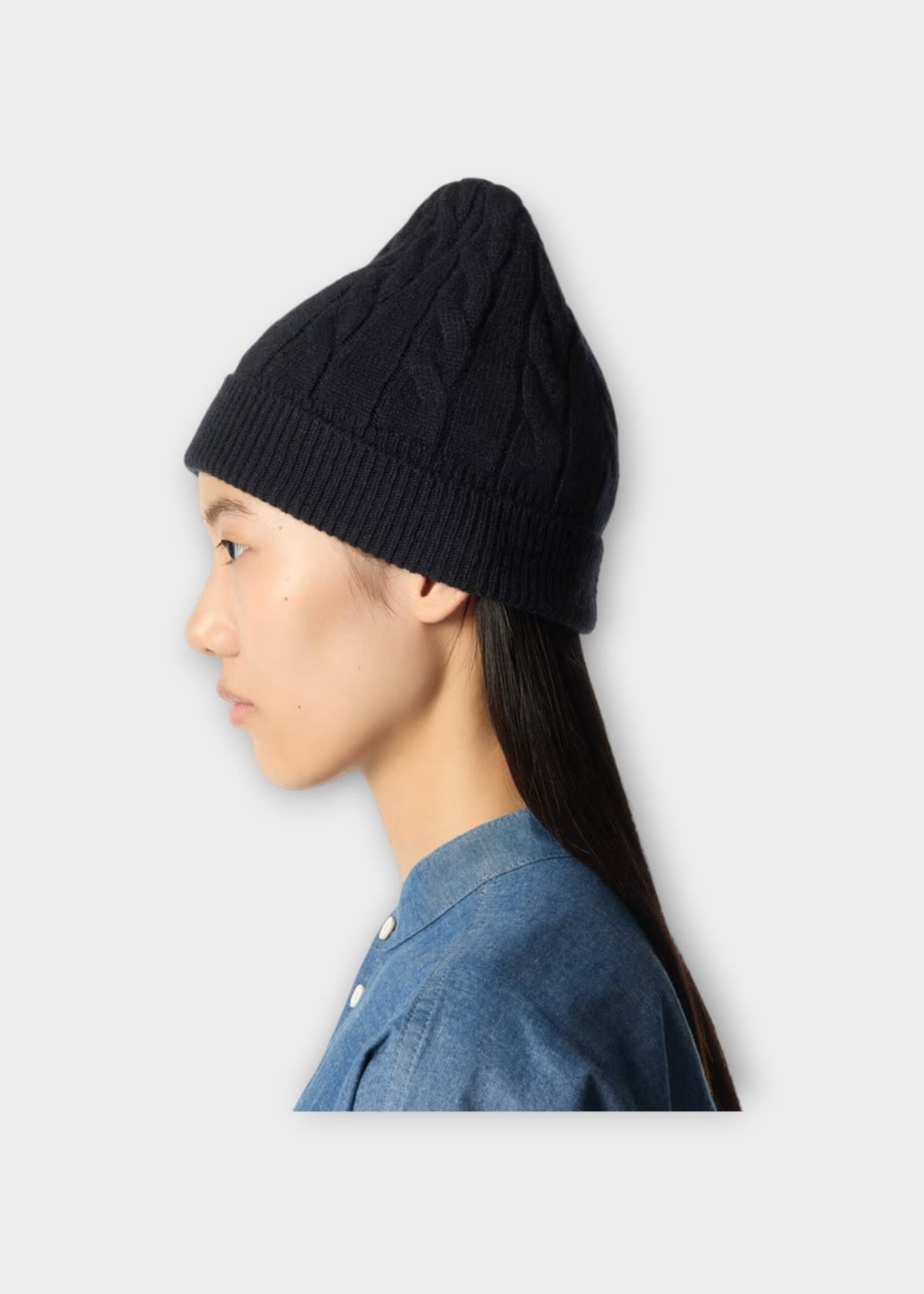 Loro Piana Loro Piana Hat, Navy, Cedar Cashmere Ribbed Ladies Beanie In Blue Navy