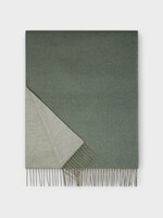 Loro Piana Loro Piana Scarf, Multi, Two Tone Baby Cashmere Fringed Scarf In Grey Melange & Dark Sage