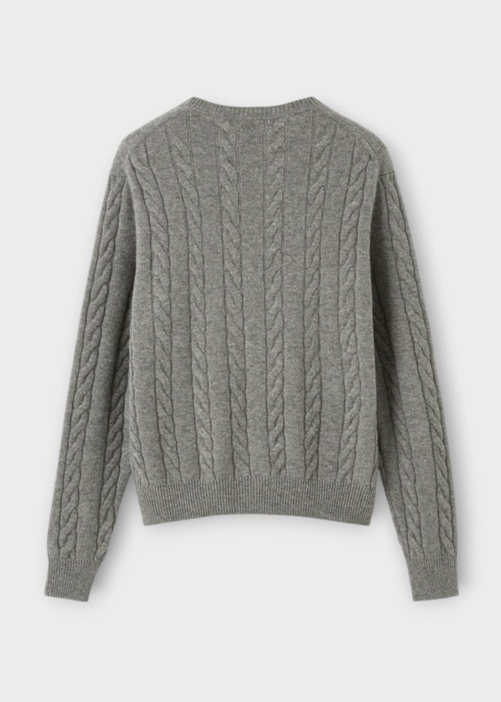 Loro Piana Loro Piana Knitwear, Grey, Cedar Cashmere Ribbed Crewneck Sweater In Glacier Sky