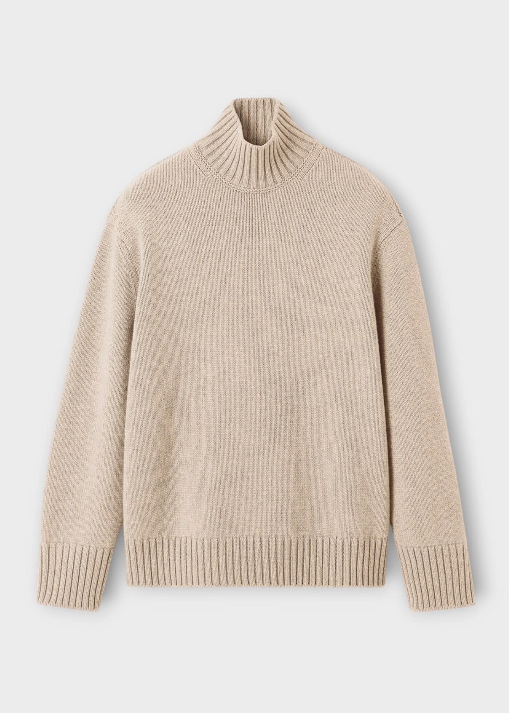 Loro Piana Loro Piana Knitwear, Beige, Baby Cashmere Classic Turtleneck Sweater In Rustic Brown Melange