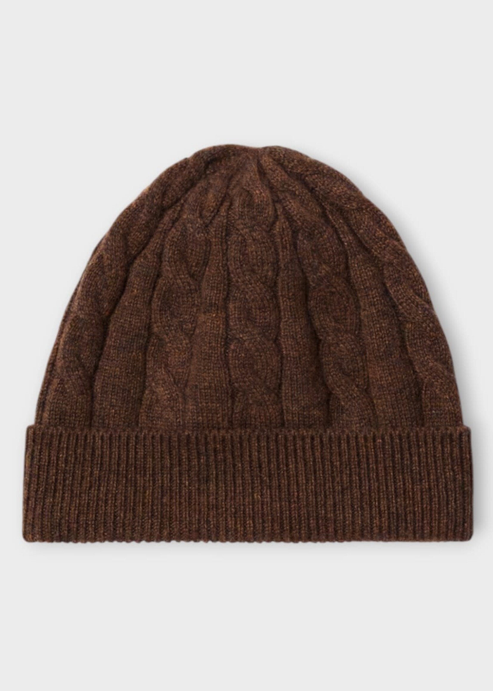 Loro Piana Loro Piana Hat, Brown, Cedar Cashmere Ribbed Ladies Beanie In Apple Crisp Melange