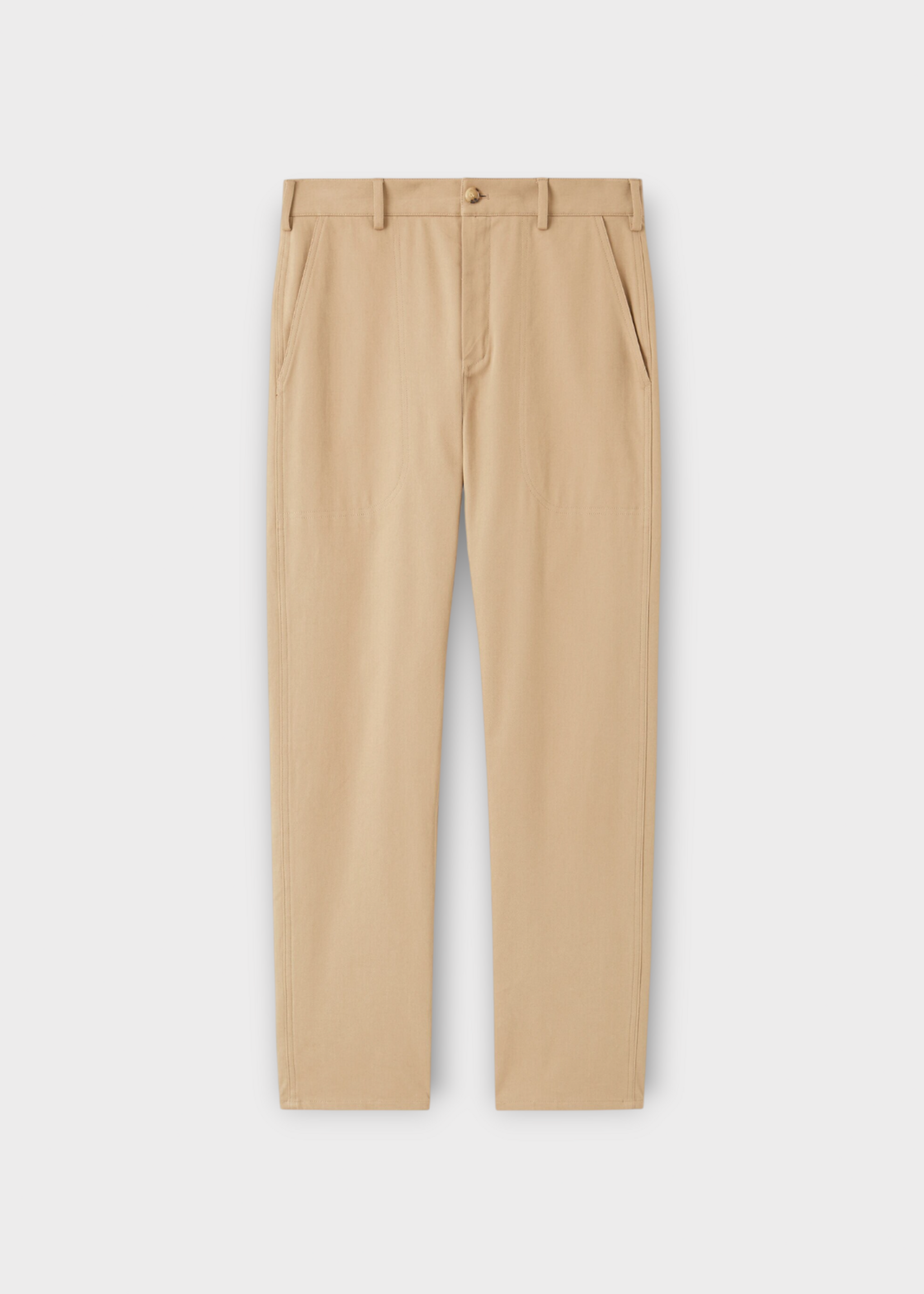 Loro Piana Loro Piana Trousers, Brown, Dustin Cotton High Rise Straight Leg In Highlander Camel