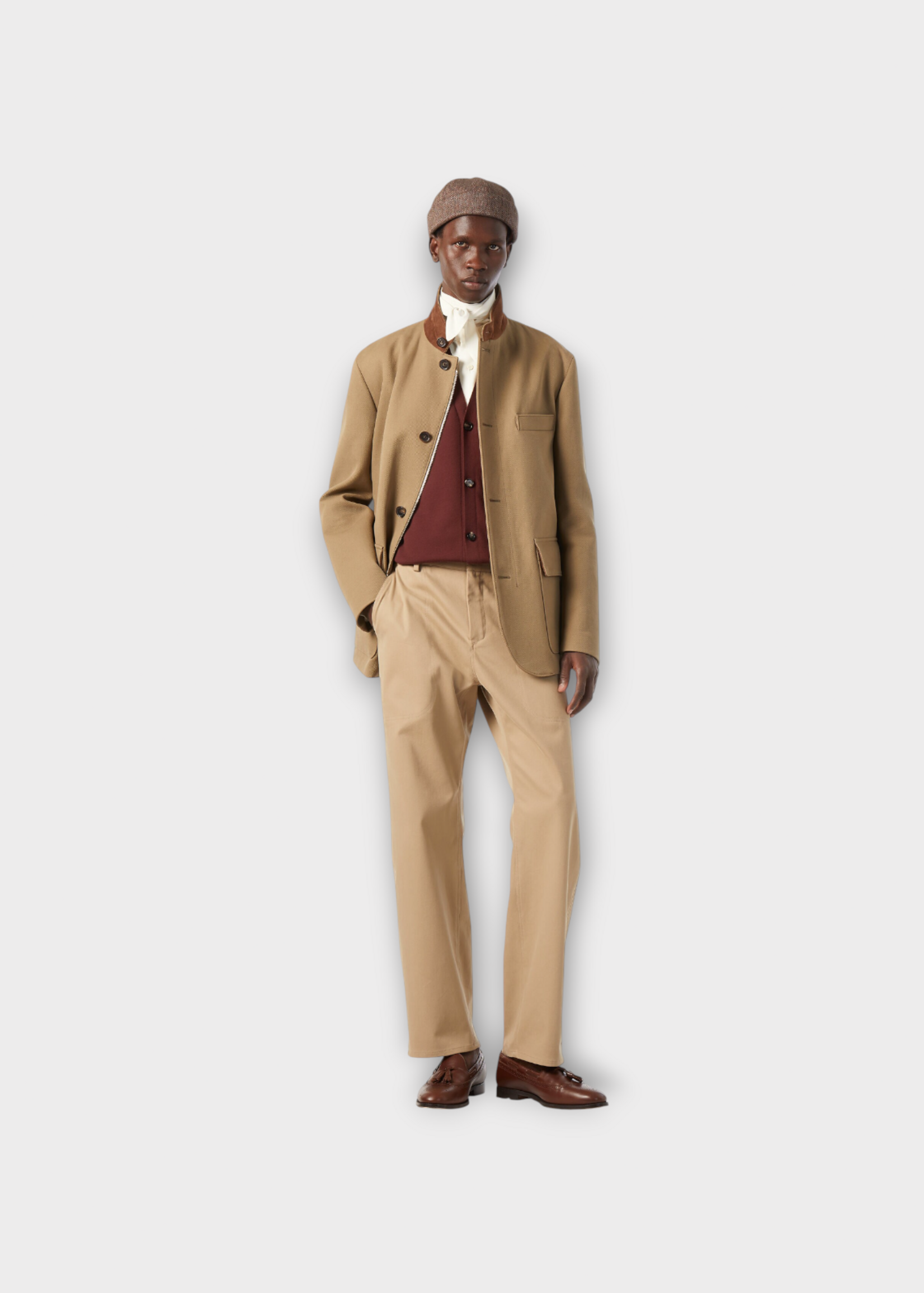Loro Piana Loro Piana Trousers, Brown, Dustin Cotton High Rise Straight Leg In Highlander Camel