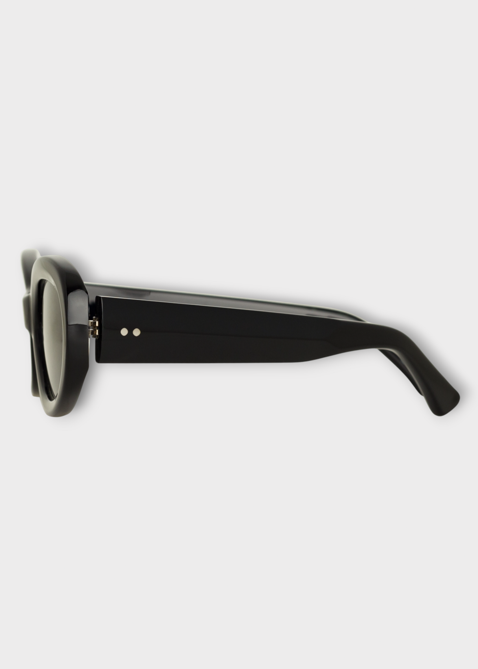 Dries Van Noten Dries Van Noten Sunglasses, Black, Acetate Oval Frame In Black w/ Grey Lenses