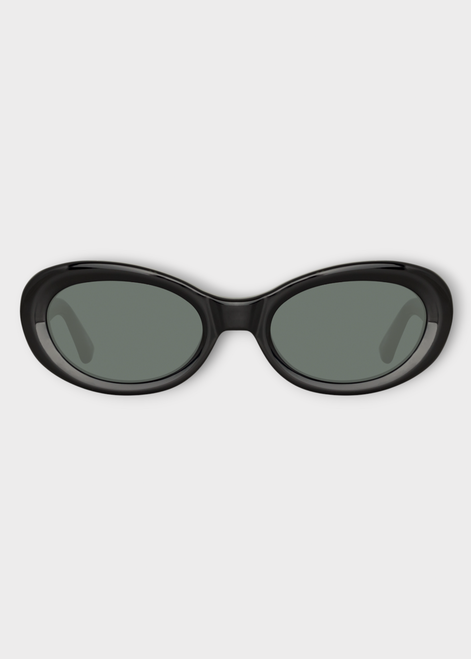 Dries Van Noten Dries Van Noten Sunglasses, Black, Acetate Oval Frame In Black w/ Grey Lenses