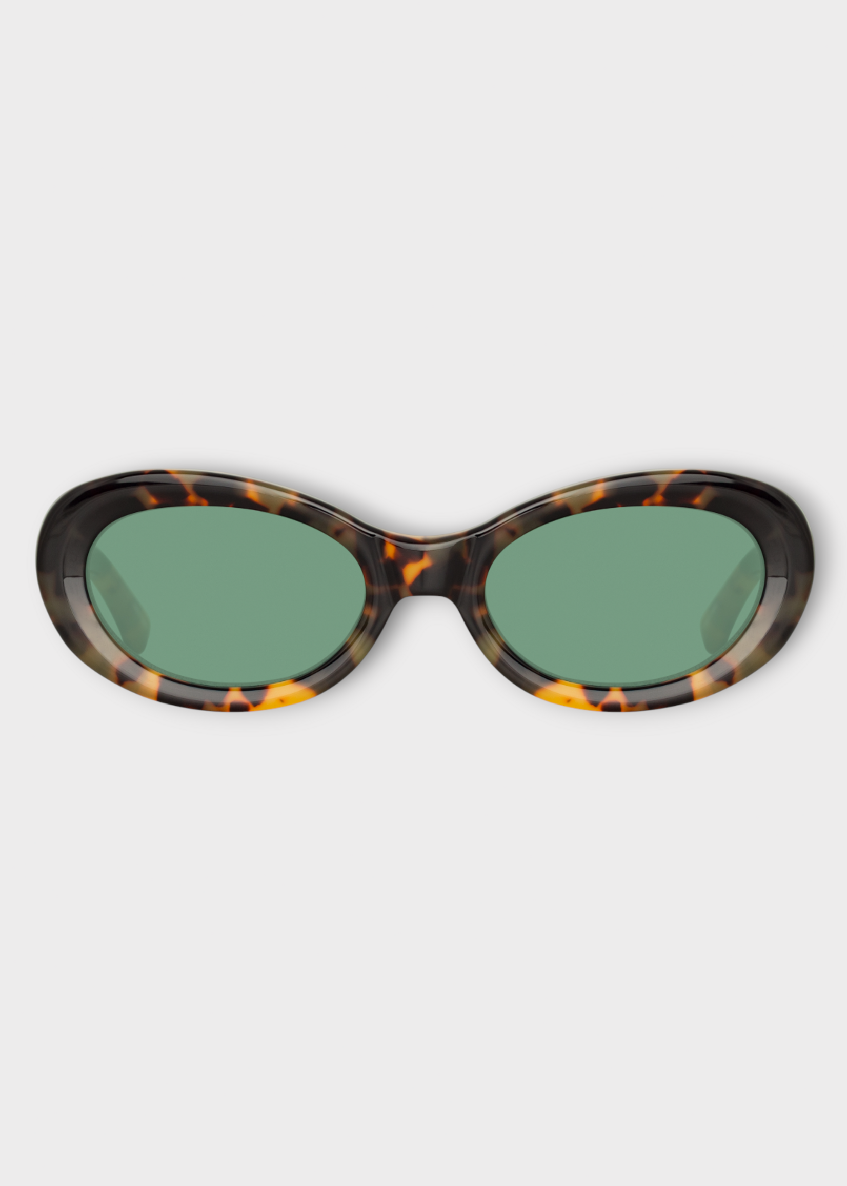Dries Van Noten Dries Van Noten Sunglasses, Brown, Acetate Oval Frame In T-Shell & Brown w/ Green Lenses