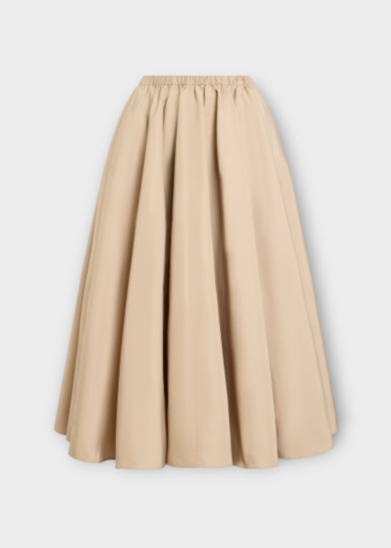 Patou Patou Skirt, Beige, Elasticated Waist Midi Skirt In Dune