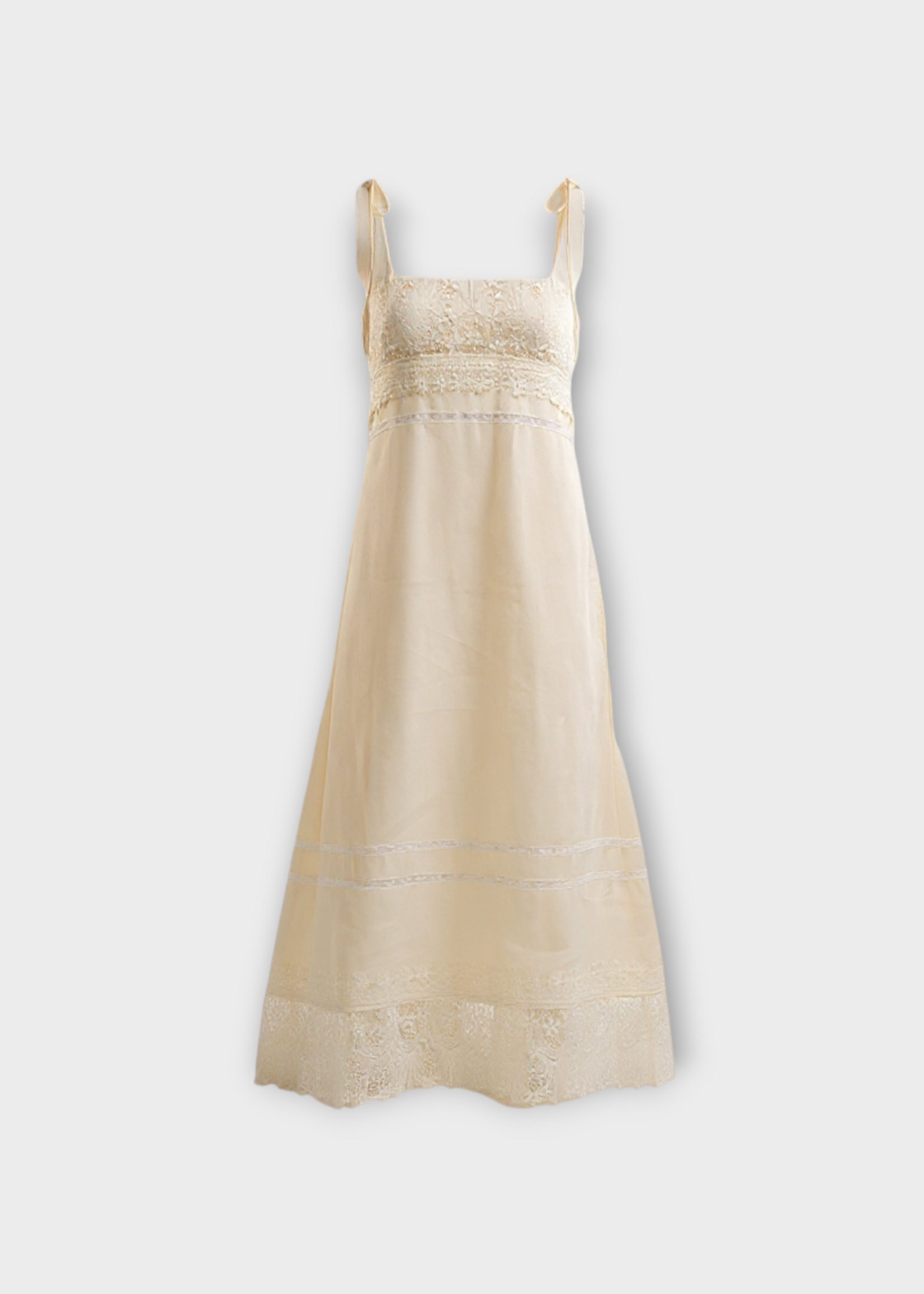 Valentino Valentino Dress, White, Strap Mini Dress In Ivory w/ Lace Details