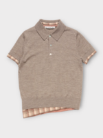 Acne Studio Acne Studio Knitwear, Brown, Wool Layered Short Sleeve Polo Knitwear In Light Brown Melange