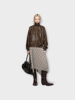 Acne Studio Acne Studio Jacket, Brown, Lamb Leather Relaxed Fit Collared Zipped Jacket In Dark Brown