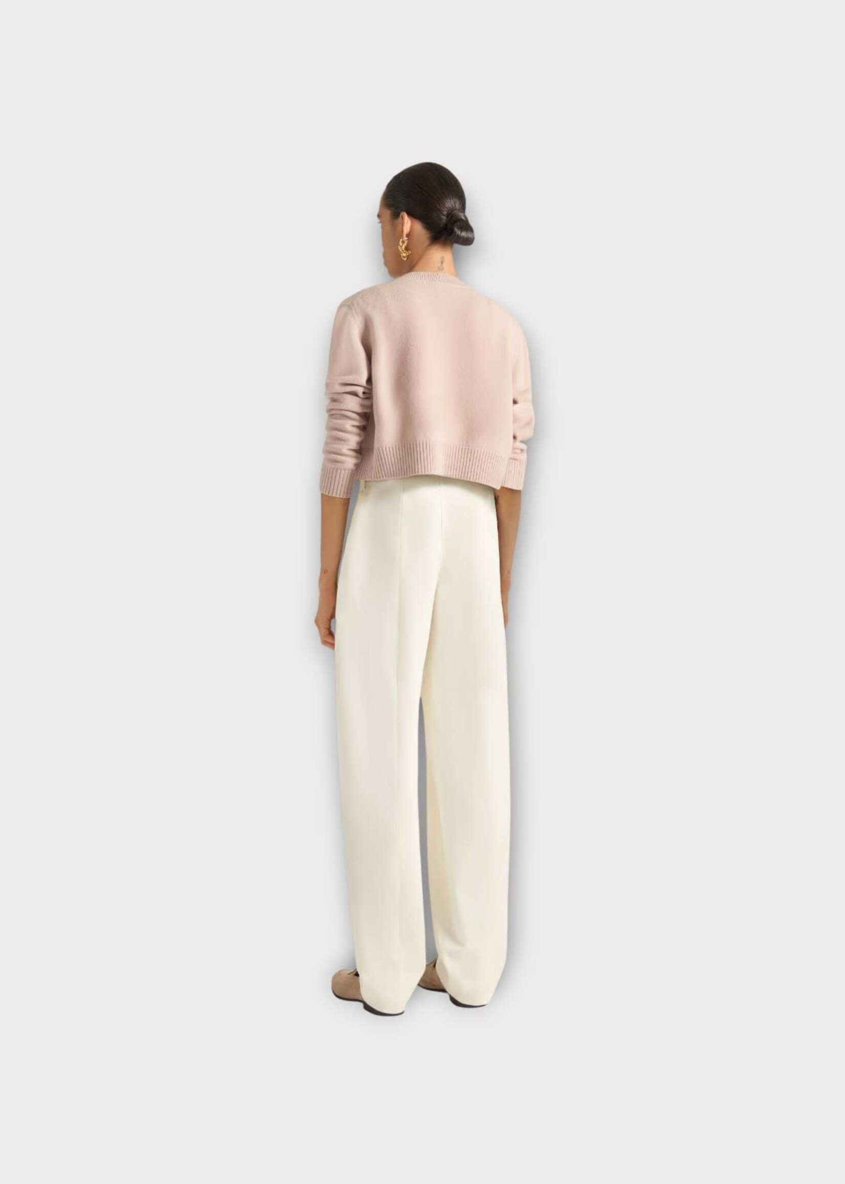 Givenchy Givenchy Trousers, White, Cotton & Wool Utility Pleated Pants In Ivory