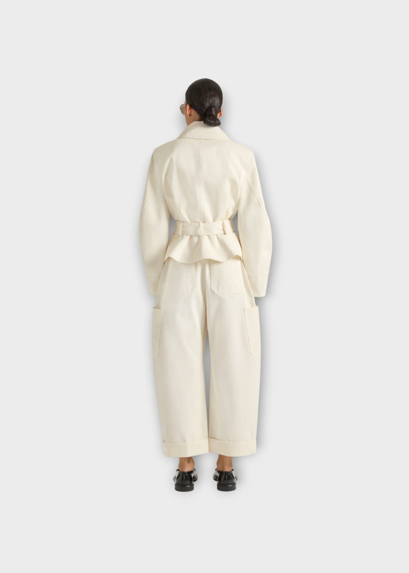 Givenchy Givenchy Jacket, White, Cotton & Wool Cotton Belted Bomber In Ivory