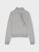 Givenchy Givenchy Knitwear, Grey, Wool Mix High Neck Draped Sweater In Light Grey