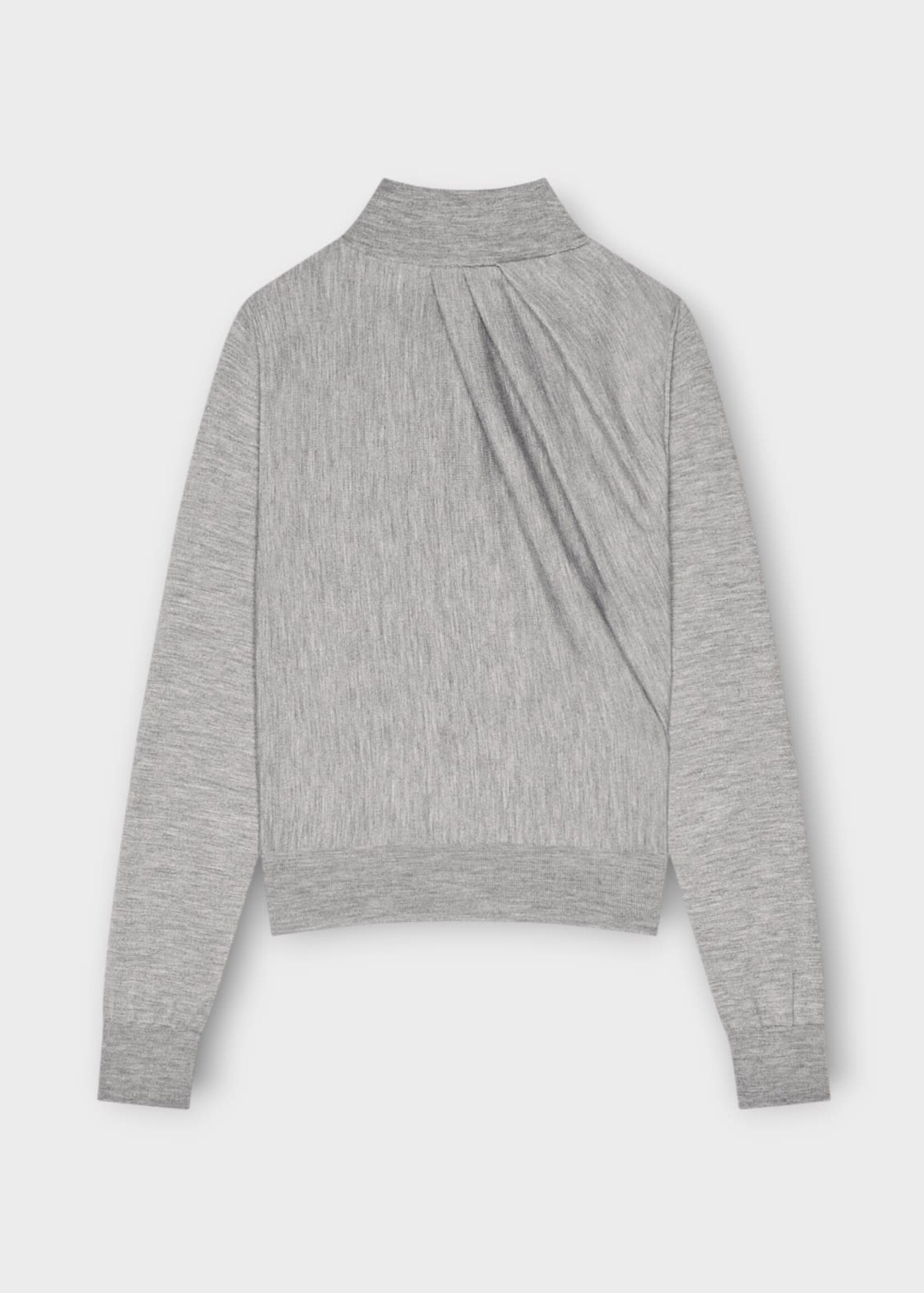 Givenchy Givenchy Knitwear, Grey, Wool Mix High Neck Draped Sweater In Light Grey
