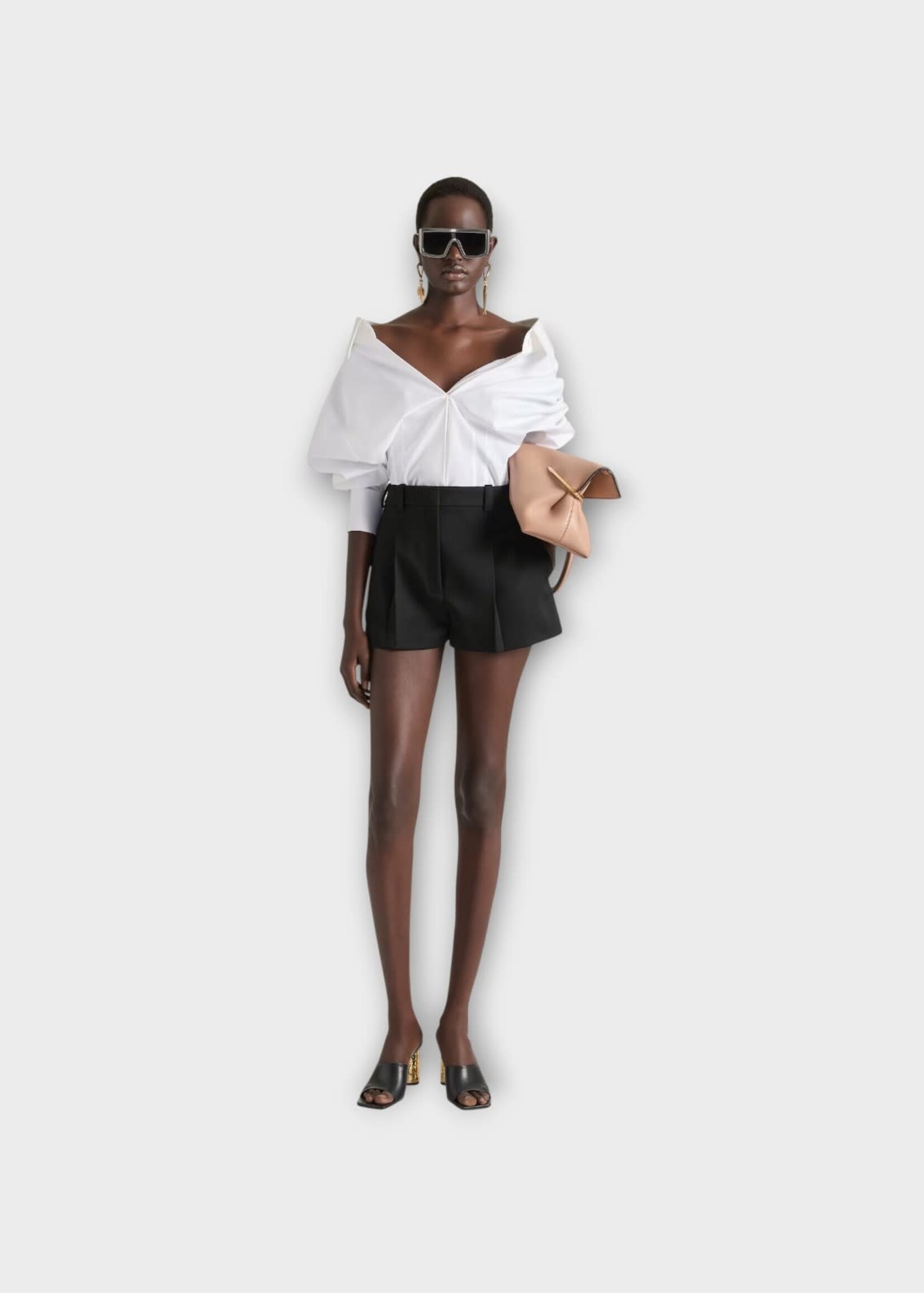 Givenchy Givenchy Shorts, Black, Wool Pleated Shorts In Black