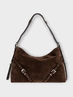 Givenchy Givenchy Bag, Brown, Voyou Leather Medium Bag In Ebony Brown