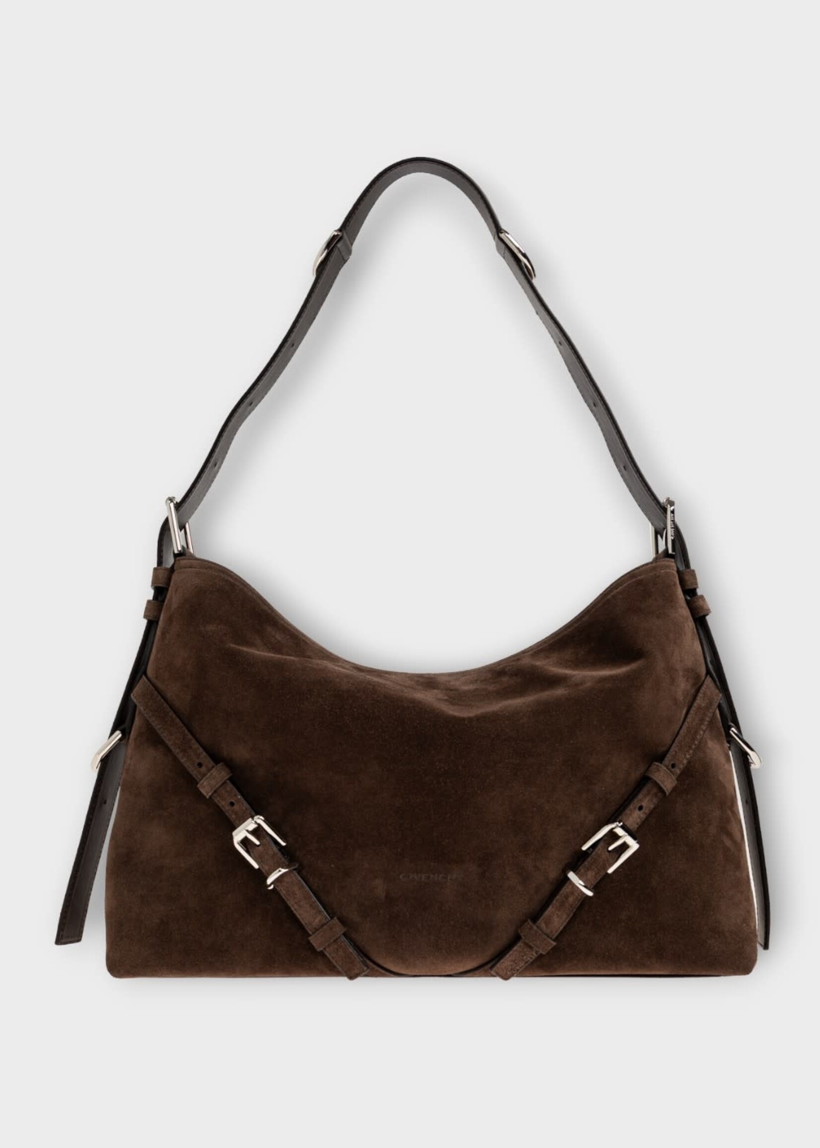 Givenchy Givenchy Bag, Brown, Voyou Leather Medium Bag In Ebony Brown