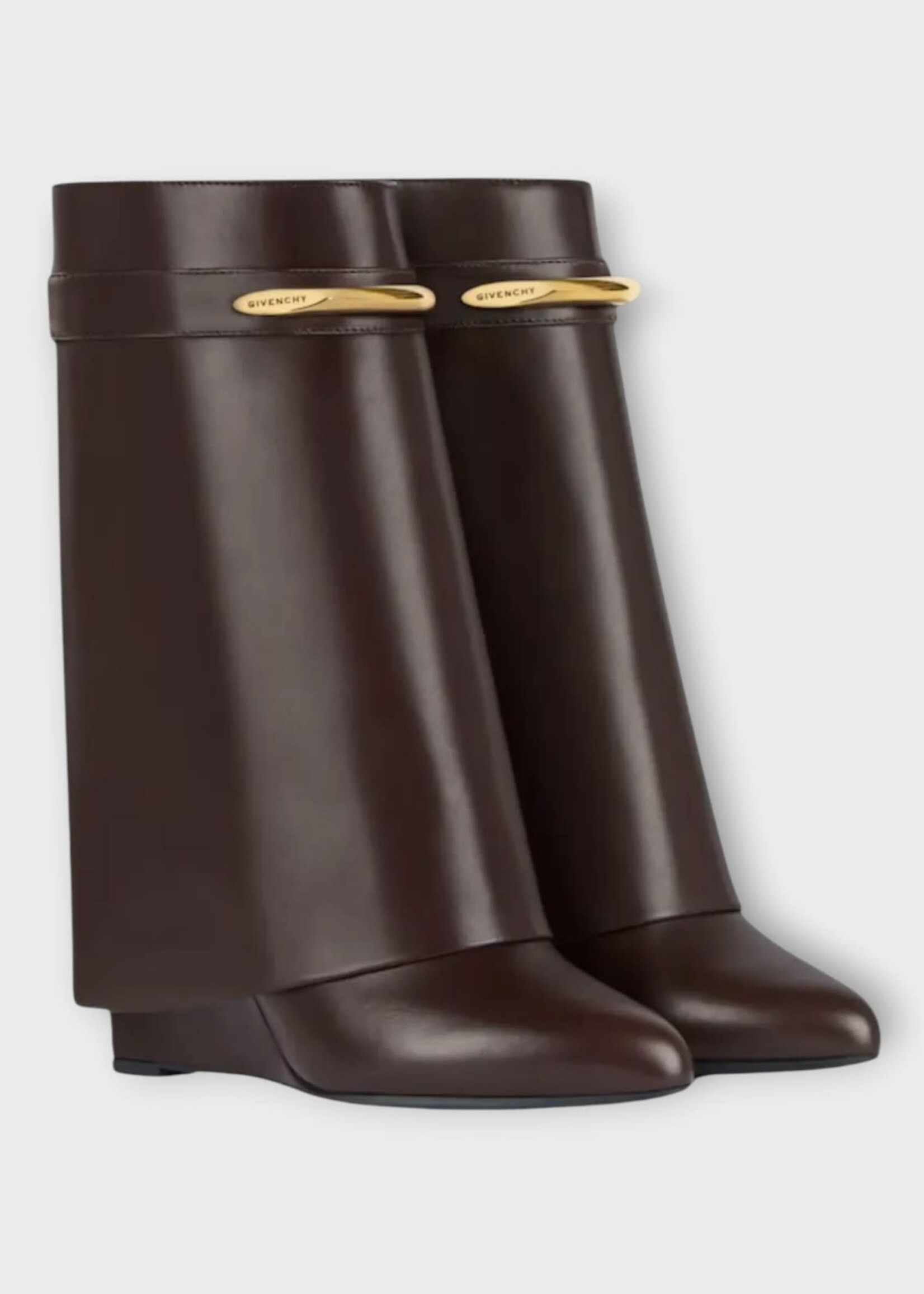 Givenchy Givenchy Boots, Brown, Leather Shark Pinch Ankle Boots 95Mm In Ebony Brown