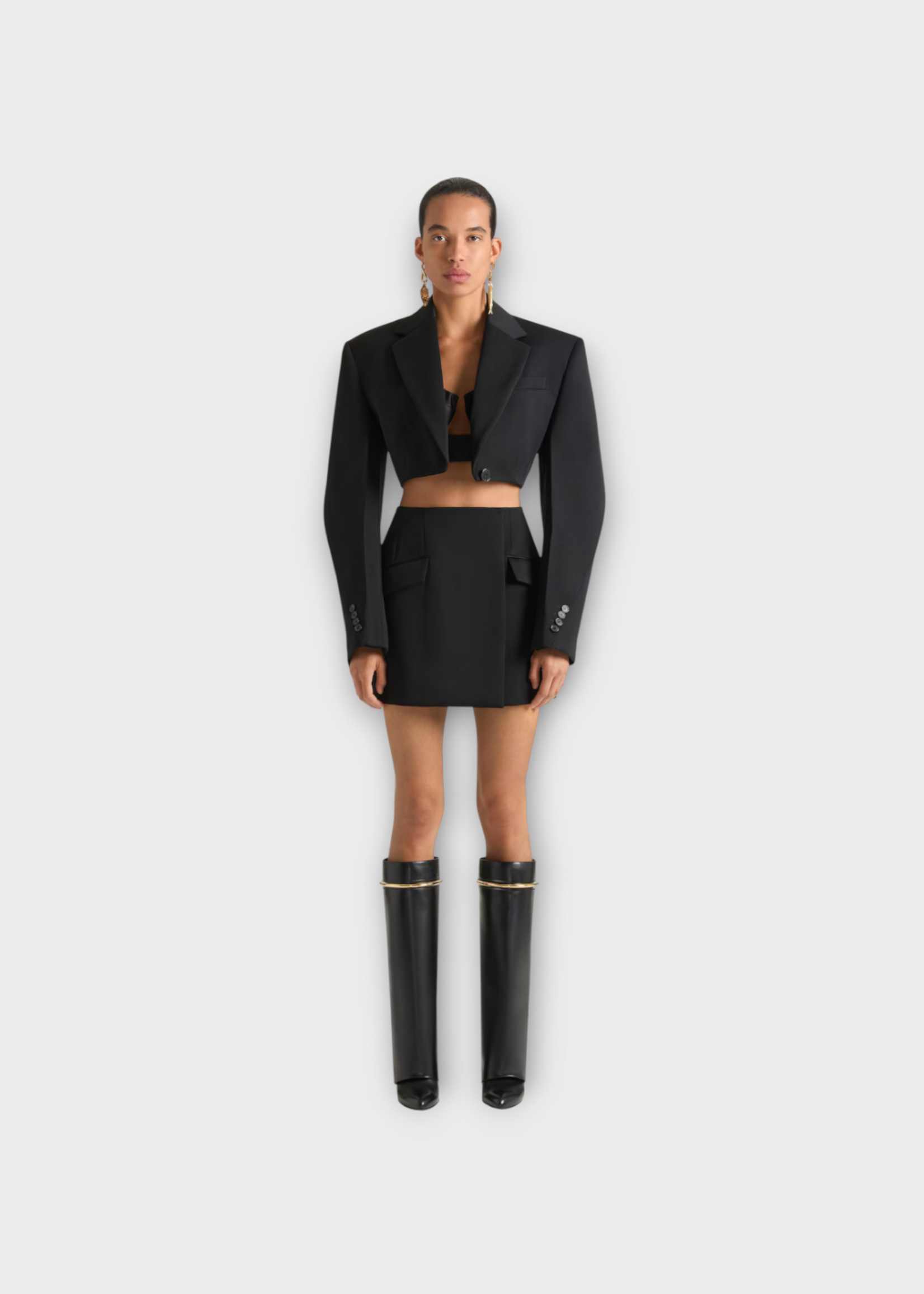 Givenchy Givenchy Heels, Black, Leather Shark Pinch High Boots 95Mm in Black