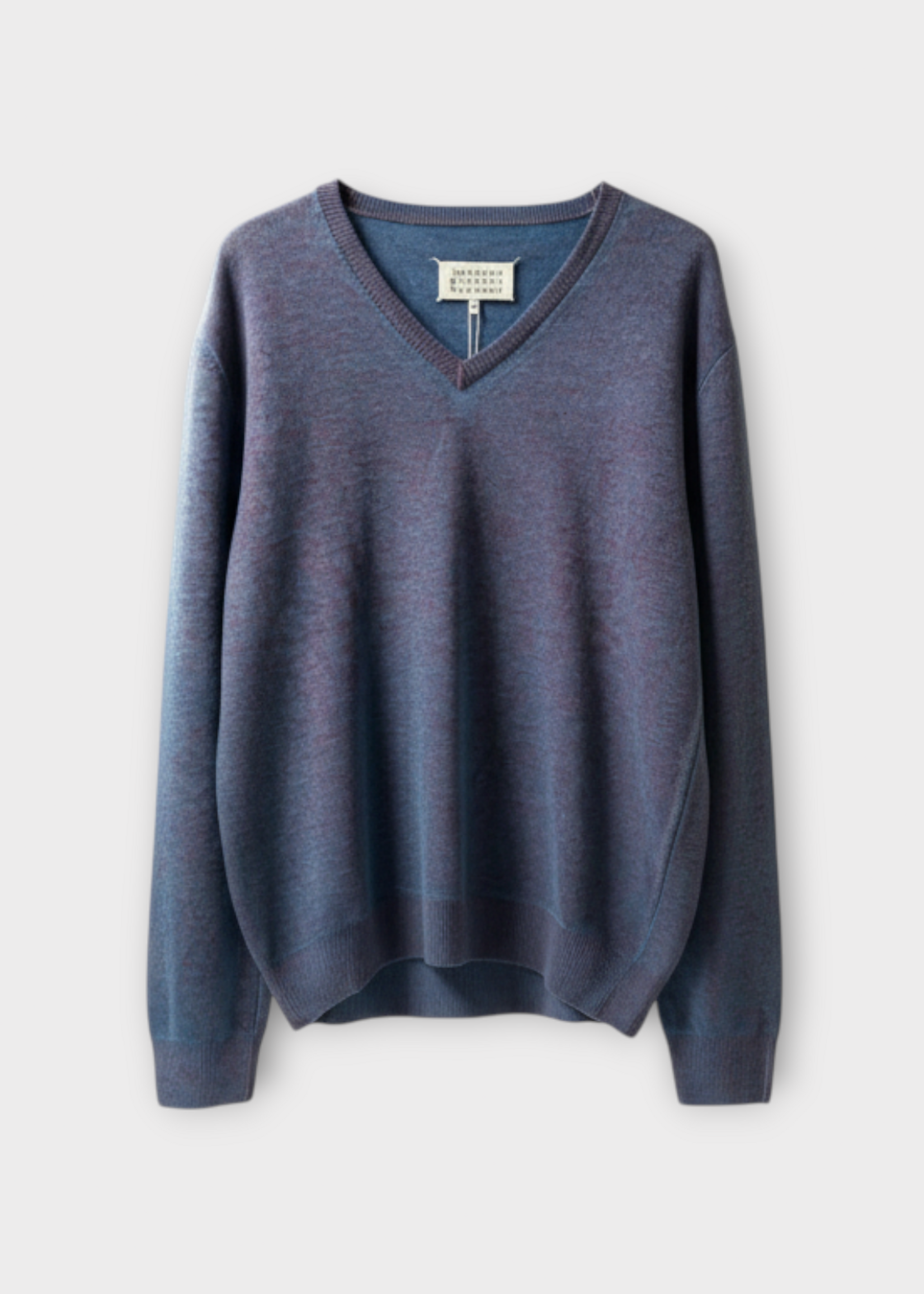 Maison Margiela Maison Margiela Knitwear, Multi, Wool V-Neck Sweater In Turquoise & Red